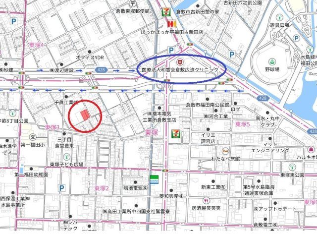 東塚売地　約284坪の地図