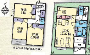 平塚市龍城ケ丘26番　新築戸建　全4棟A号棟の間取り