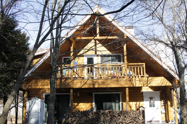 中軽井沢 南原エリア 中古ログハウスの外観