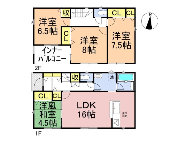 クワイエ　岐阜市河渡第１　全4区画分譲の間取り|■2号棟　■ヤマダ不動産　株式会社リライフ　
■夢のマイホーム購入をフルサポートします！