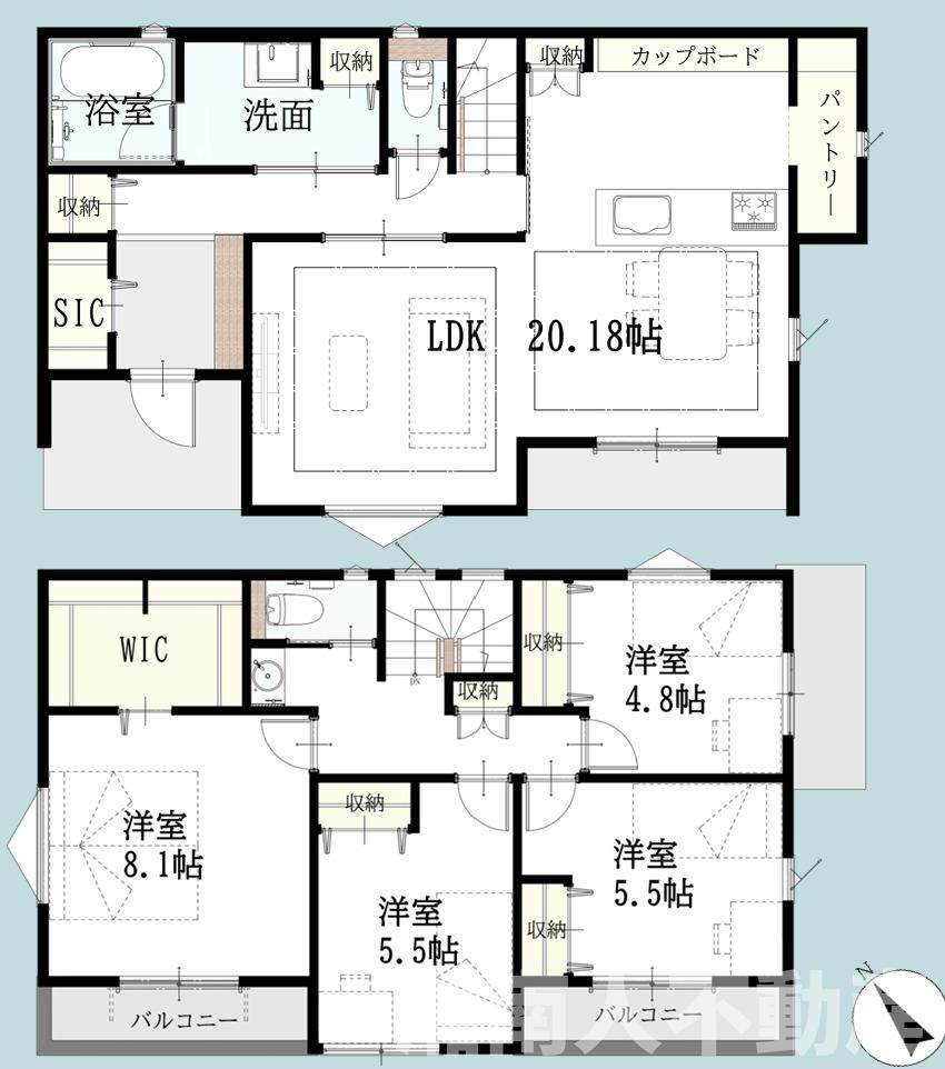 鎌倉市手広４丁目２８－１５新築戸建の間取り