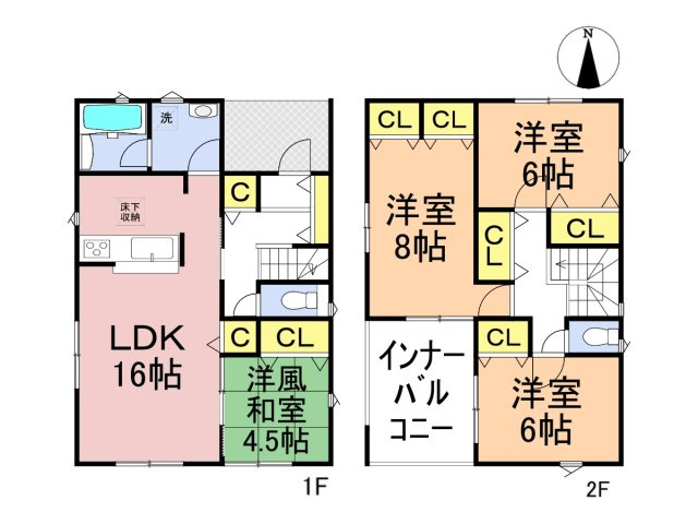 クワイエ　岐阜市河渡第１　全4区画分譲の間取り|■4号棟　■ヤマダ不動産　株式会社リライフ　
■夢のマイホーム購入をフルサポートします！