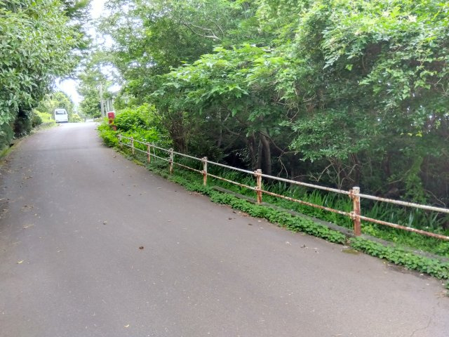 売土地　伊東市赤沢の前面道路含む現地写真|敷地が約140坪と広々としています。自由な間取りでお家が建てられます。駐車場を広く取る事も可能です。