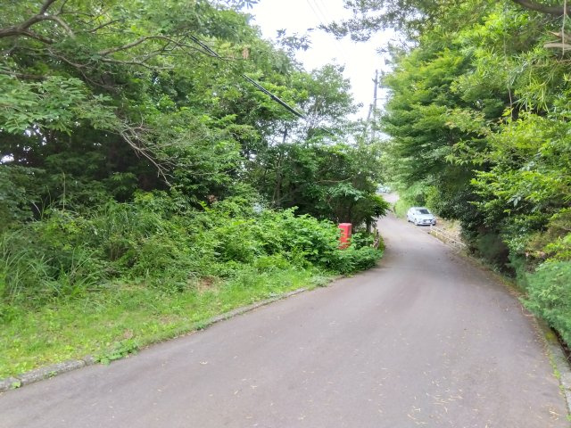 売土地　伊東市赤沢の前面道路含む現地写真|高台に建っているため、眺望が素晴らしく大島が望めます。