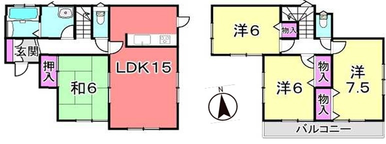 令和７年3月リフォーム済み　玉津町今津　中古戸建の間取り