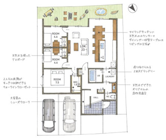 【間取り】 | 大津市瀬田三丁目 天然木デザイン平屋建売