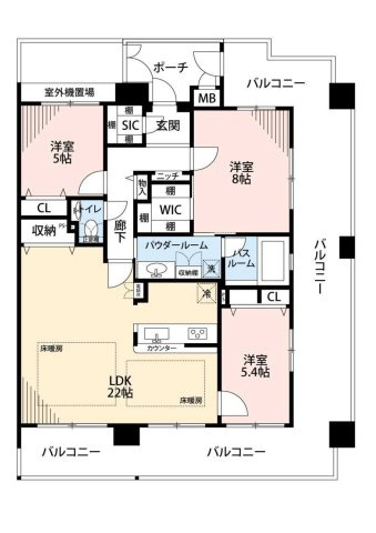 デュオプレステージ明石魚住パラーシオの間取り