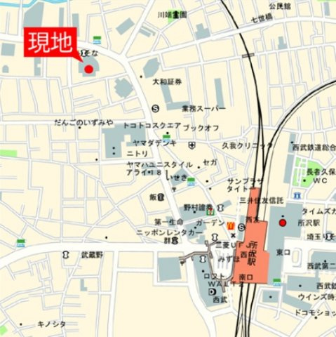 仲介手数料無料　所沢スカイライズタワーの地図