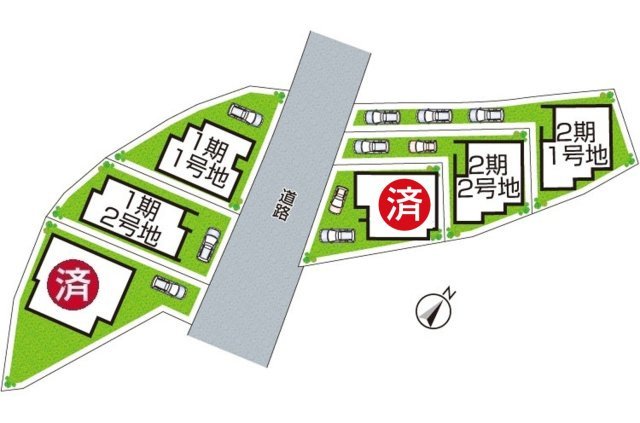 京都市西京区桂池尻町　第1期・第2期　新築一戸建ての区画図|全6区画