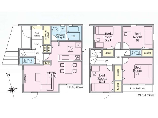 瀬戸市幡野町24-1期(全2棟)の間取り