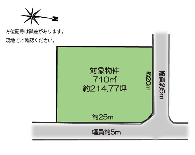 浅間ハイランドパーク奥まった静寂な場所の角地の土地図