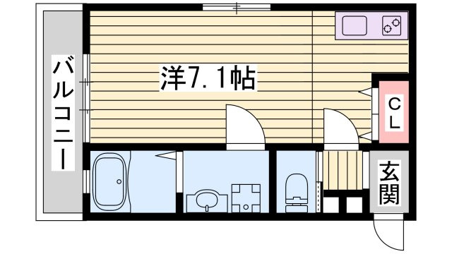 神戸市須磨区関守町２丁目のハイツの間取り