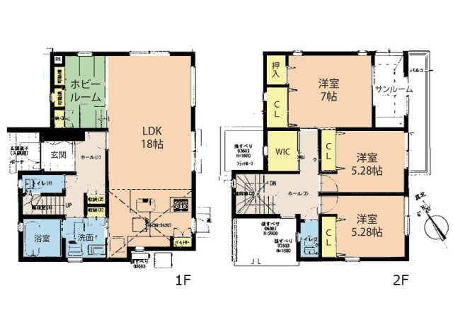 広島市安芸区中野6丁目　新築一戸建て(全6棟)の区画図
