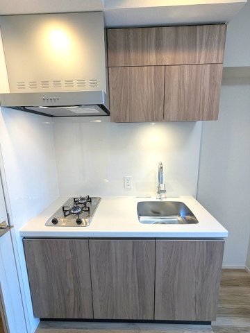 GEO ENT AKIHABARAのキッチン|ガス2口システムキッチン