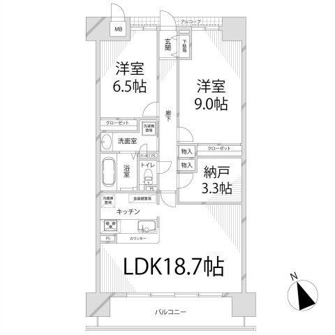 キャッスルコート飾磨の間取り