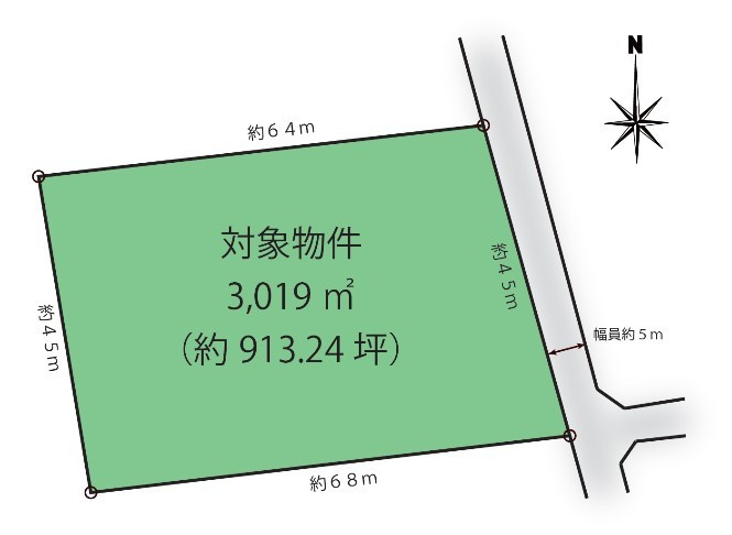 千ヶ滝 東区 3,000㎡越えの土地の土地図