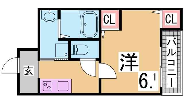神戸市兵庫区中道通４丁目のアパートの間取り