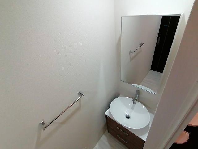 神戸市兵庫区中道通４丁目のアパートの洗面所|独立洗面台