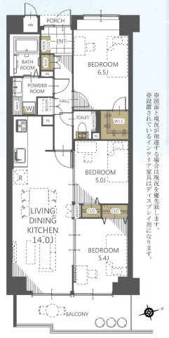 【リフォーム済】シャルマンコーポ野洲Ⅱ　3Fの間取り