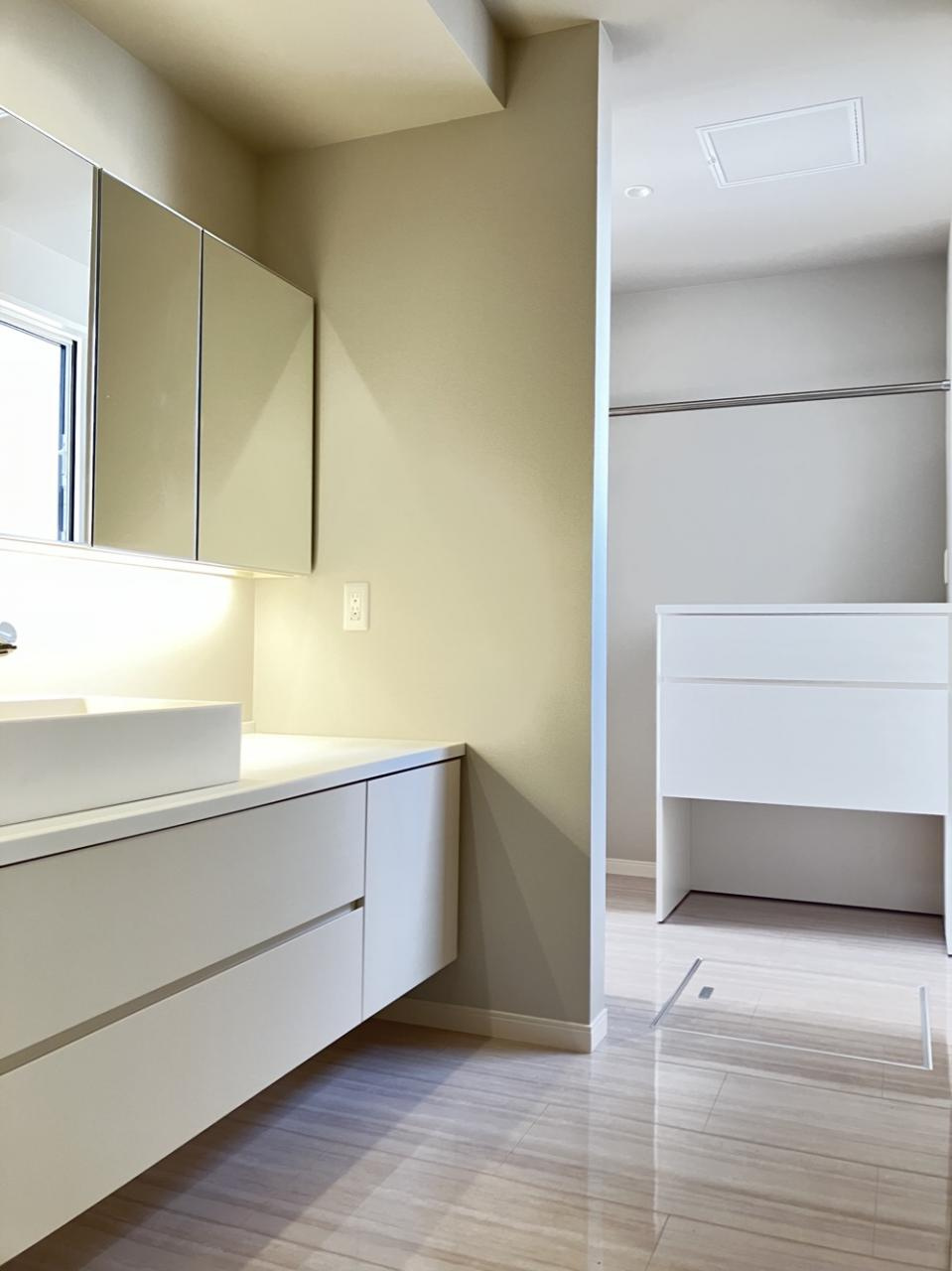 エムズガーデン福米東　 7号地分譲住宅のその他|大容量の収納でスッキリした洗面化粧台「ミニモア洗面」