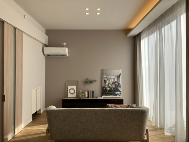 エムズガーデン福米東　 7号地分譲住宅の居間・リビング|幅約3.5ｍ×高さ約2.7ｍの大開口となっております◎