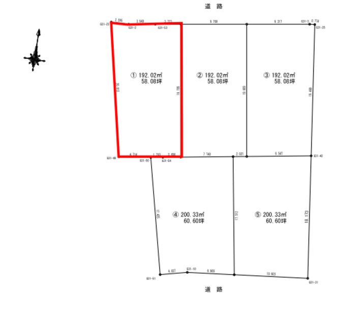 福知山市石原４丁目区画①の土地図