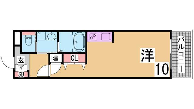 神戸市長田区神楽町５丁目の賃貸マンションの間取り
