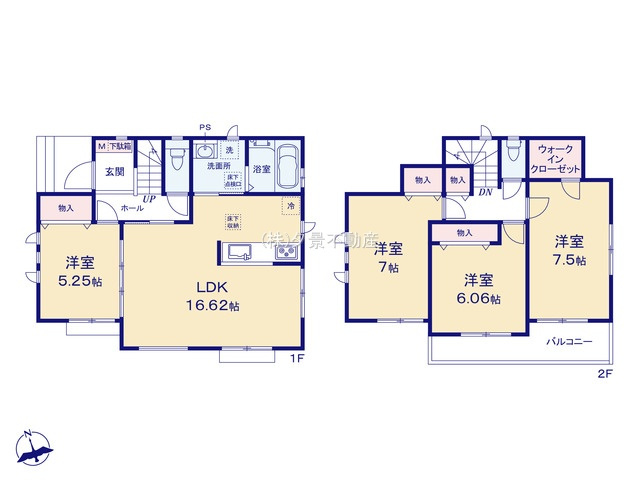 【間取り】 | 《仲介手数料無料》西区大字西遊馬2215-4(B号棟)新築一戸建てハートフルタウン