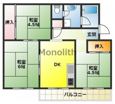 鶴山台34号棟の間取り