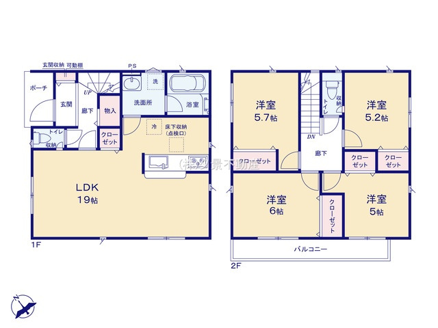 《仲介手数料無料》久喜市吉羽１丁目37-2(3号棟)新築一戸建てクレイドルガーデンの間取り