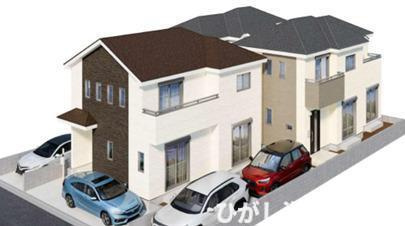茅ヶ崎市柳島１丁目　新築戸建　全３棟の外観パース|イメージパスですので実際のものと多少異なります
