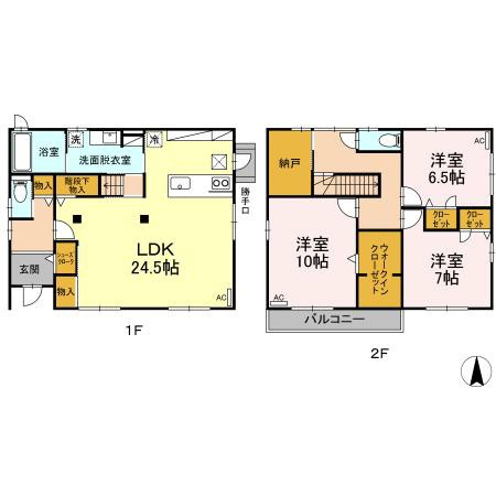 徳島市大谷町　賃貸住宅の間取り