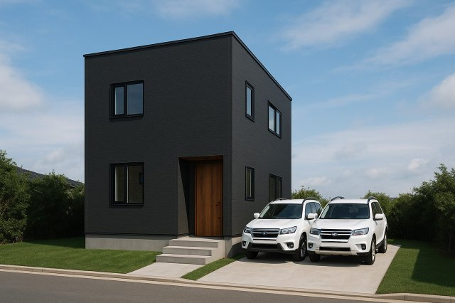 【建築条件付き土地】サン・タウン楠葉丘の外観パース|E号地（113.81㎡）
【間口12メートル】
敷地の形状を活かして、おしゃれな外構やデザインが可能。