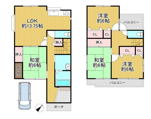【間取り】 | 堺市北区長曽根町（金岡小学校）
