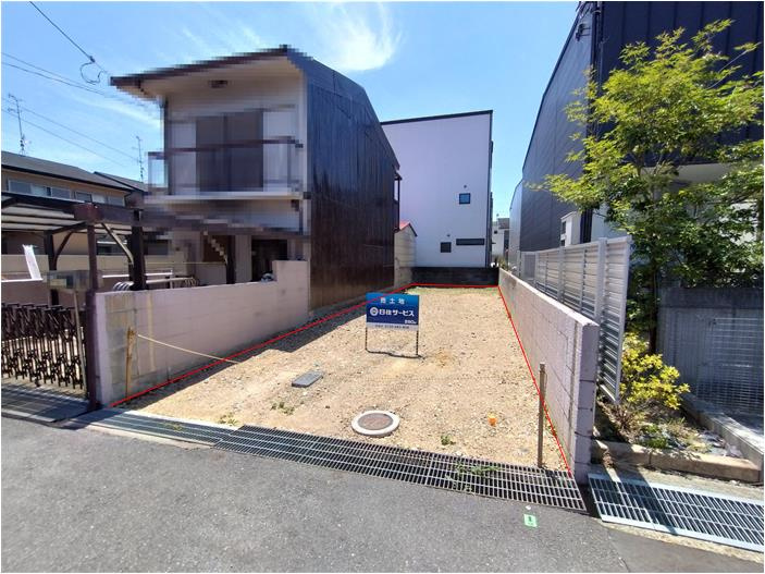 高槻市名神町売土地の区画図|道路面とは高低差無しです