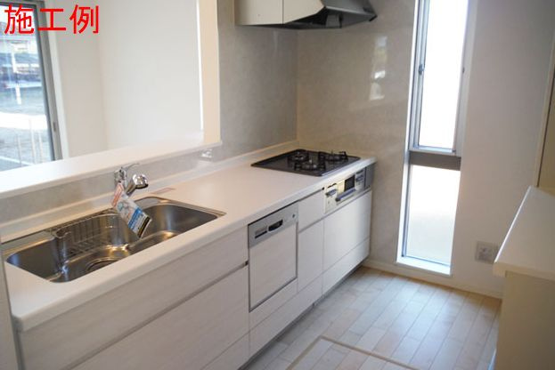 平塚市夕陽ケ丘新築戸建て　B号棟のキッチン|キッチンでお料理をお楽しみください（施工例）