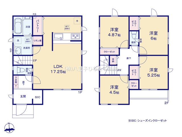 『八王子市新築戸建て』八王子市平岡町1-2【仲介手数料無料】　３期の間取り|～仲介手数料無料☆八王子ひなた不動産～　八王子市平岡町　新築戸建て