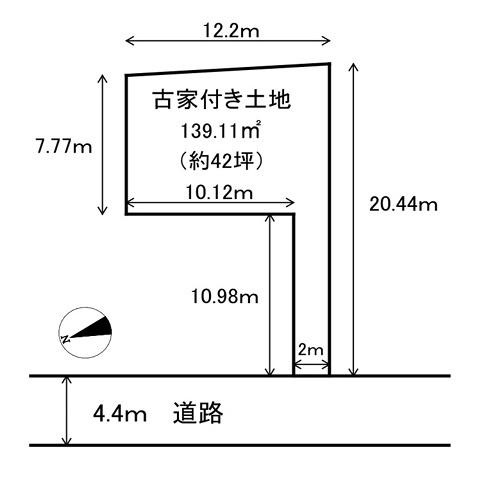 生駒市小明町の売地の土地図