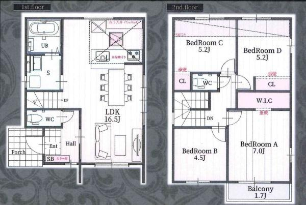 安城市里町1期　全1棟・1号棟の間取り|間取り図です