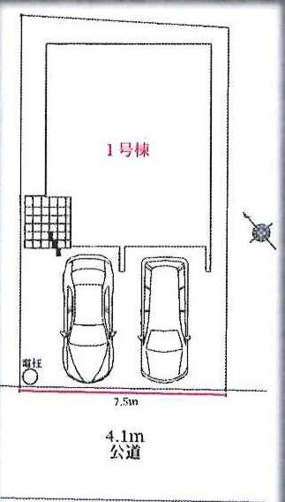 安城市里町1期　全1棟・1号棟の区画図|1号棟です。