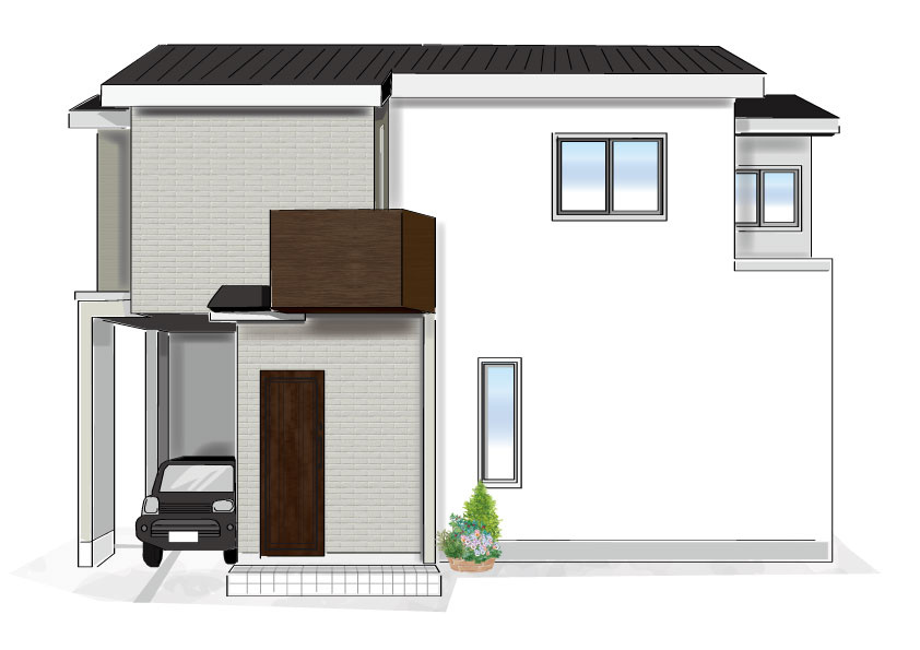 梅津林口町　条件付土地の外観パース