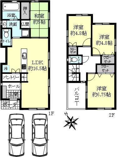 明石市和坂1丁目戸建の間取り