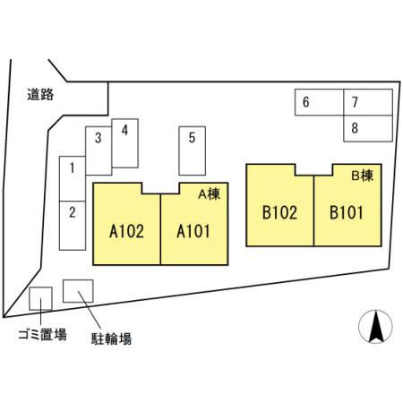 コーヨーハイツⅡ A棟の区画図
