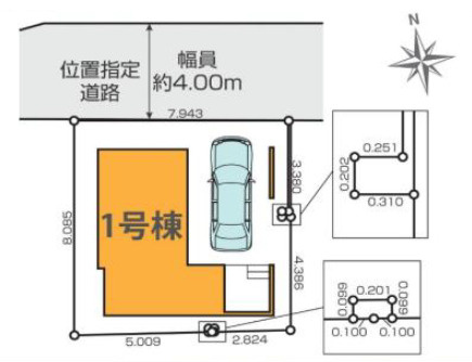 練馬区桜台2丁目　駅近×ZEH水準　車庫付デザイン住宅の区画図