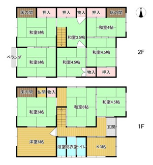【間取り】 | 岩美郡岩美町田後中古戸建て