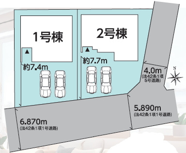 【区画図】 | 福島市泉仲田　1号棟