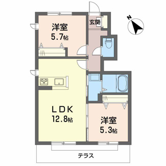 【間取り】 | サンシャイン東川口　Ａ
