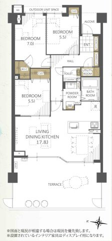 グランドヒルズ覚王山法王町　松風の邸の間取り