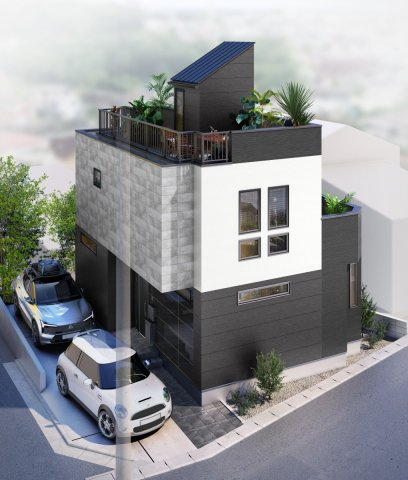 【横浜市保土ケ谷区上菅田町1639新築戸建て】★仲介手数料無料★（新井小学校・新井中学校）の外観パース