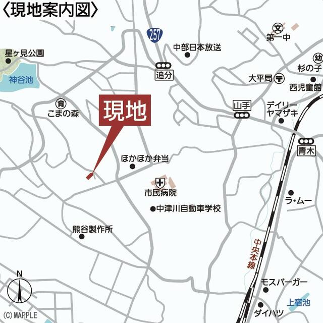 中津川市駒場第４の地図|案内図